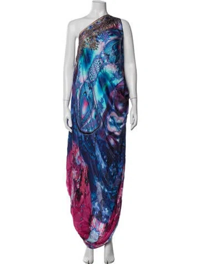 Pre-owned Camilla Silk Long Dress In Blue