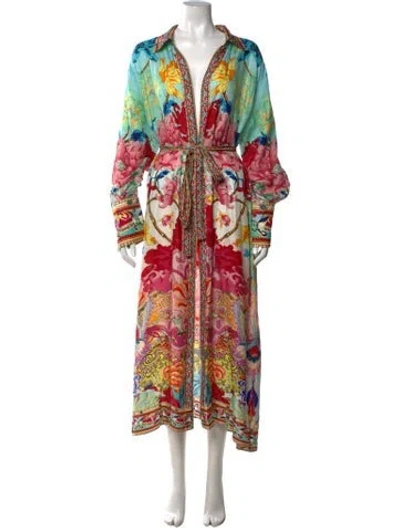 Pre-owned Camilla Silk Long Dress In Blue