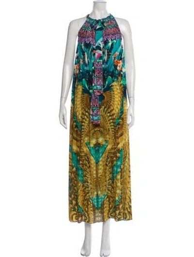 Pre-owned Camilla Silk Long Dress In Blue