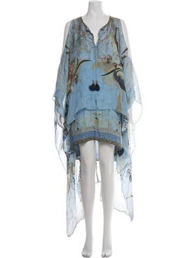 Pre-owned Camilla Silk Long Dress In Blue