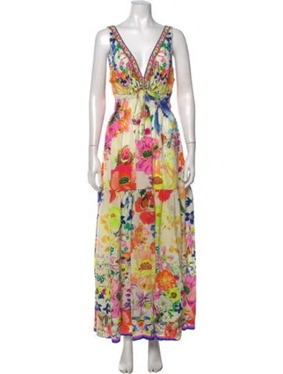 Pre-owned Camilla Silk Long Dress In Blue