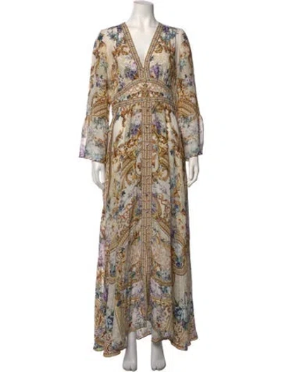 Pre-owned Camilla Silk Long Dress In Blue
