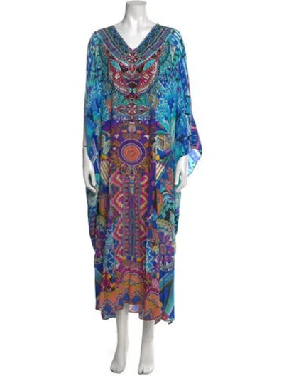 Pre-owned Camilla Silk Long Dress In Blue