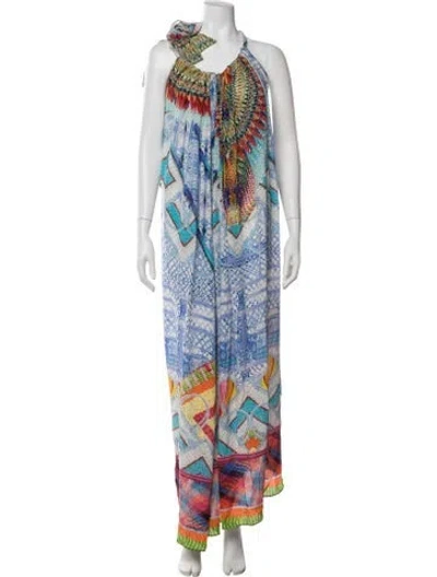 Pre-owned Camilla Silk Long Dress In Blue/green