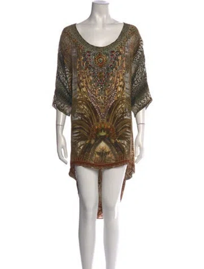 Pre-owned Camilla Silk Long Dress In Brown