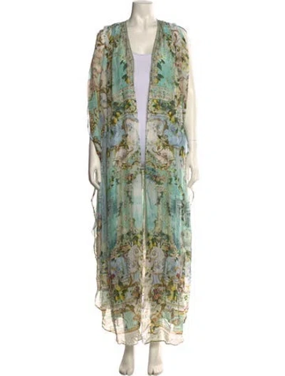 Pre-owned Camilla Silk Long Dress In Green