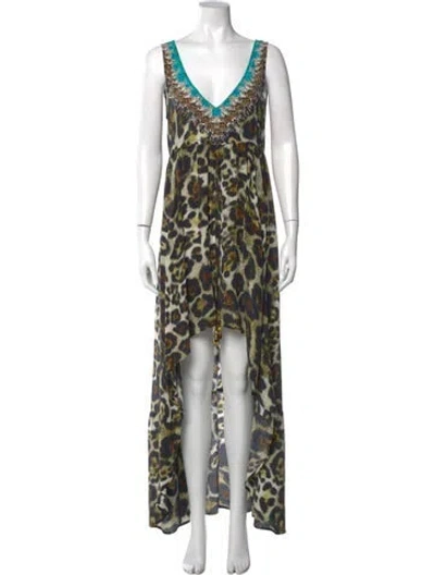 Pre-owned Camilla Silk Long Dress In Green