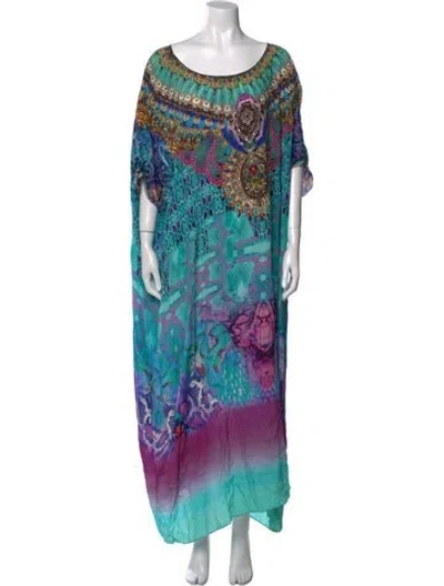 Pre-owned Camilla Silk Long Dress In Green