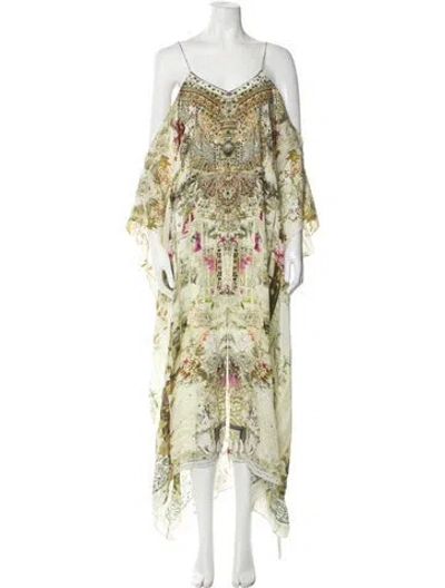 Pre-owned Camilla Silk Long Dress In Green