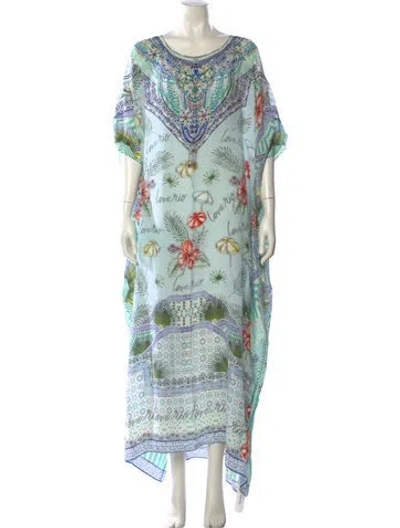 Pre-owned Camilla Silk Long Dress In Green