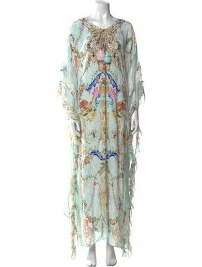 Pre-owned Camilla Silk Long Dress In Green