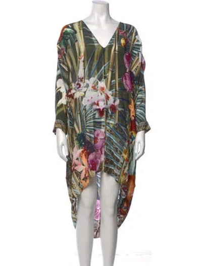 Pre-owned Camilla Silk Long Dress In Green