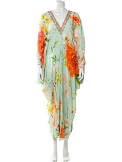 Pre-owned Camilla Silk Long Dress In Green