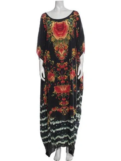 Pre-owned Camilla Silk Long Dress In Green