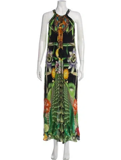Pre-owned Camilla Silk Long Dress In Green