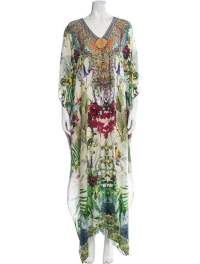 Pre-owned Camilla Silk Long Dress In Green