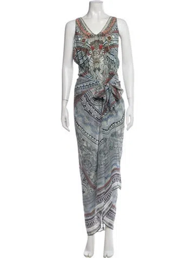 Pre-owned Camilla Silk Long Dress In Green