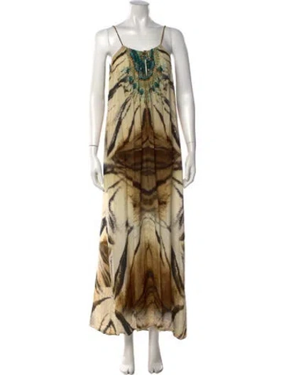 Pre-owned Camilla Silk Long Dress In Green