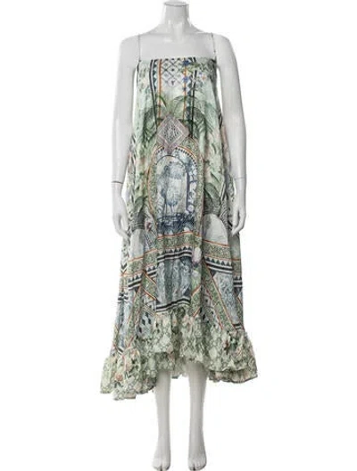 Pre-owned Camilla Silk Long Dress In Green