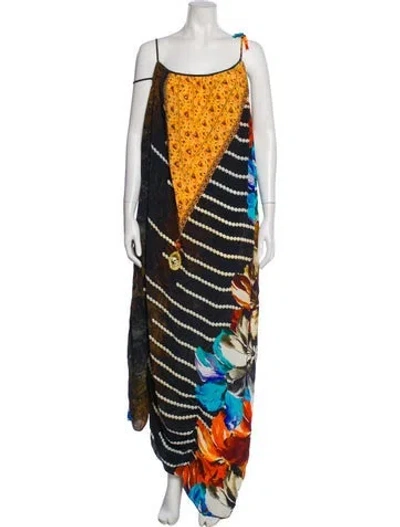 Pre-owned Camilla Silk Long Dress In Multi