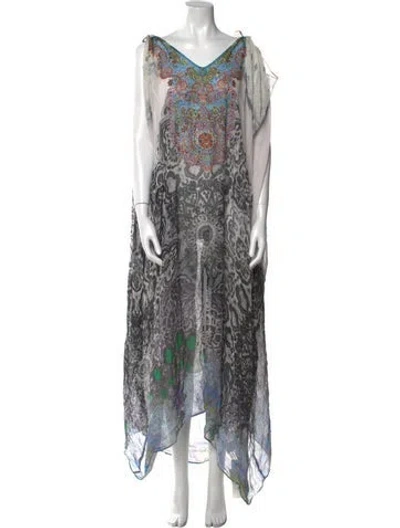 Pre-owned Camilla Silk Long Dress In Multi