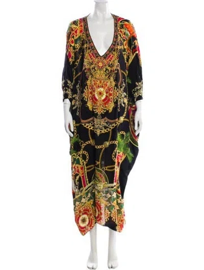 Pre-owned Camilla Silk Long Dress In Multi