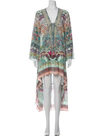 Pre-owned Camilla Silk Long Dress In Multi