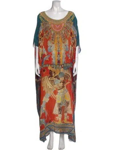 Pre-owned Camilla Silk Long Dress In Multi