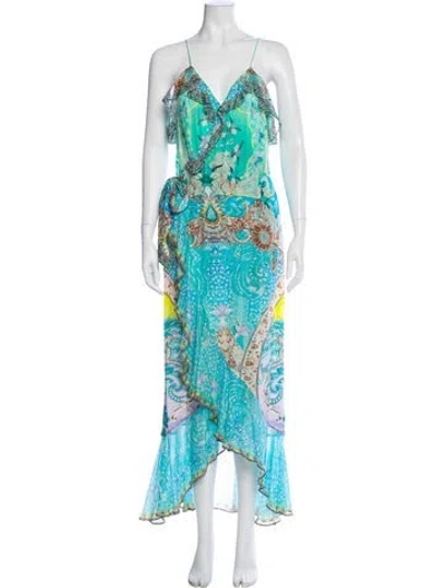 Pre-owned Camilla Silk Long Dress In Multi