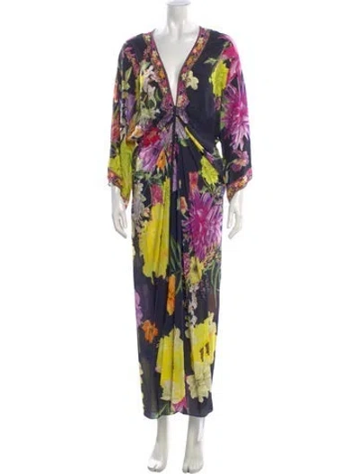 Pre-owned Camilla Silk Long Dress In Multi