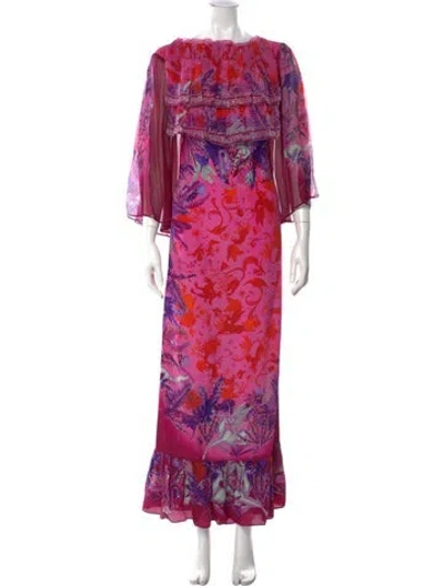 Pre-owned Camilla Silk Long Dress In Multi