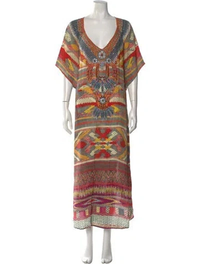Pre-owned Camilla Silk Long Dress In Multi