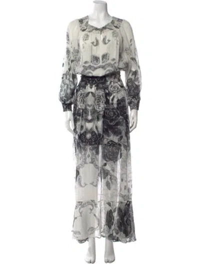 Pre-owned Camilla Silk Long Dress In Multi