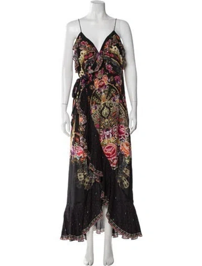 Pre-owned Camilla Silk Long Dress In Multi