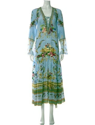 Pre-owned Camilla Silk Long Dress In Multi