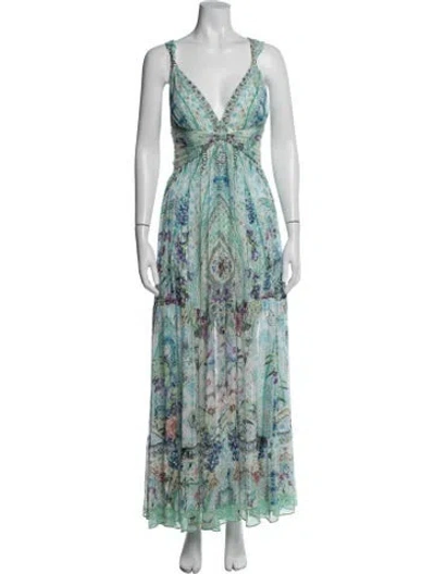 Pre-owned Camilla Silk Long Dress In Multi