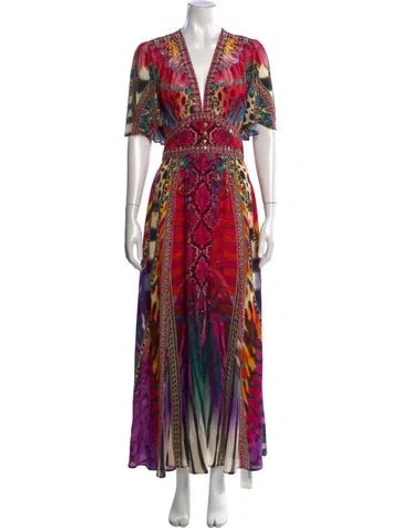 Pre-owned Camilla Silk Long Dress In Multi
