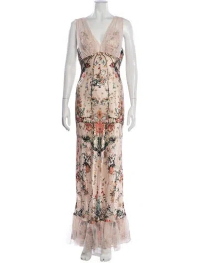 Pre-owned Camilla Silk Long Dress In Multicolor