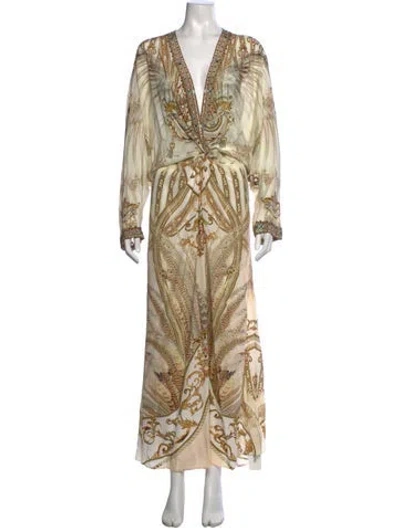 Pre-owned Camilla Silk Long Dress In Multicolor