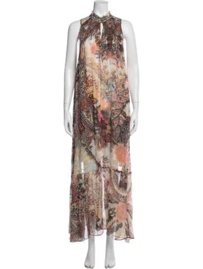 Pre-owned Camilla Silk Long Dress In Multicolor