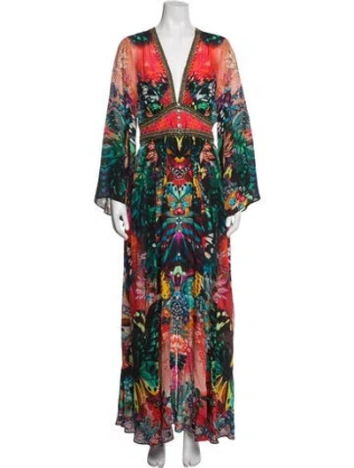 Pre-owned Camilla Silk Long Dress In Multicolor