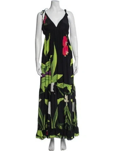 Pre-owned Camilla Silk Long Dress In Multicolor
