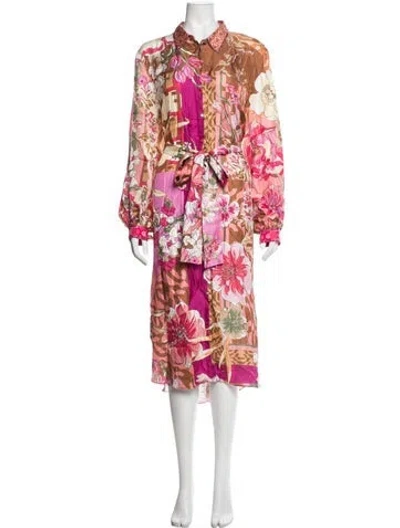 Pre-owned Camilla Silk Long Dress In Multicolor