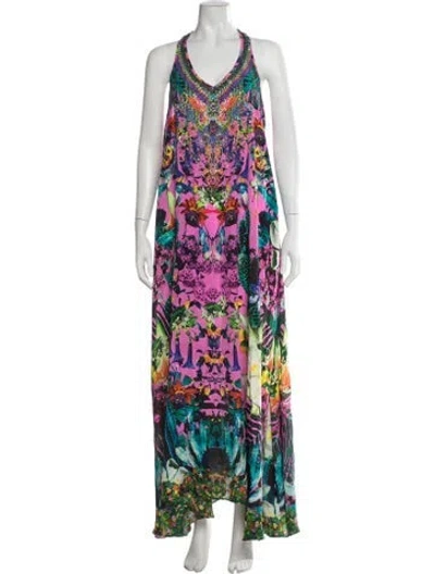Pre-owned Camilla Silk Long Dress In Multicolor