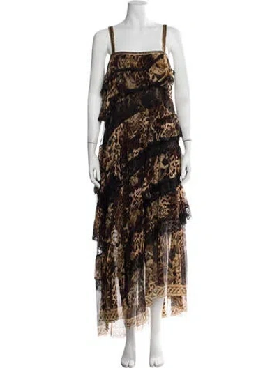 Pre-owned Camilla Silk Long Dress In Multicolor