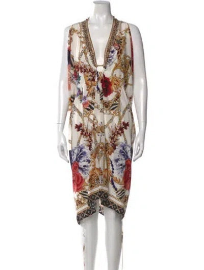 Pre-owned Camilla Silk Long Dress In Neutral