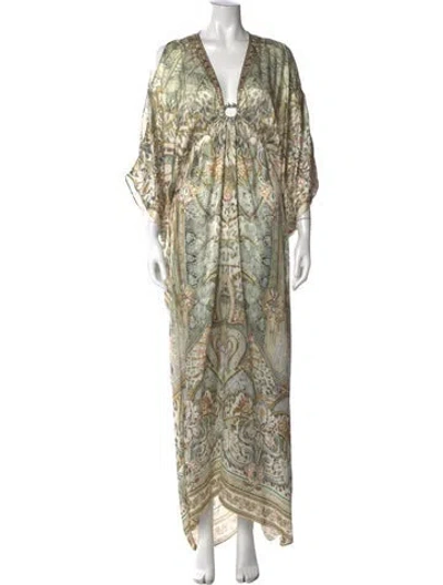 Pre-owned Camilla Silk Long Dress In Neutral