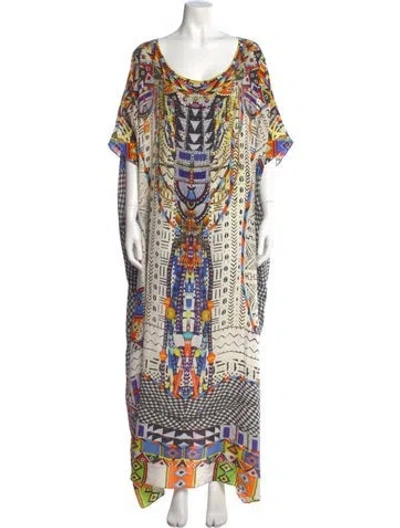 Pre-owned Camilla Silk Long Dress In Neutral