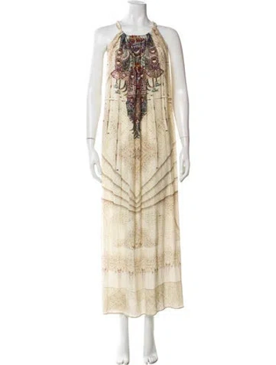 Pre-owned Camilla Silk Long Dress In Neutral