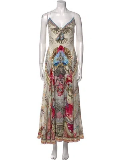 Pre-owned Camilla Silk Long Dress In Neutral
